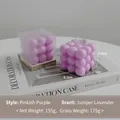 Pinkish purple bubble cube scented candle with juniper lavender fragrance in gift box - Pinkish Purple (Juniper Lavender) Shrink Wrapped