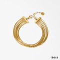 Multi-layer gold stainless steel fringe chain bracelet with lobster clasp and tag B641 - Gold Multi-layer Bracelet (B641)