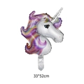 Palloncino unicorno 3D in alluminio arcobaleno con dimensioni di 33x52cm - Mini testa di unicorno viola-33*52cm