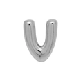 Polished silver metal letter V charm bead for DIY personalized name bracelets - Silver/Letter V