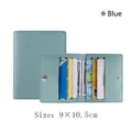 Blue leather fold-over multi-slot card holder for women, compact 9x10.5cm wallet size - 9*10.5cm / Thick Material 8 Slots / Light Blue