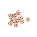 Rose gold flower-shaped spacer beads with crystal rhinestones for DIY jewelry making - 4mm / Wavy Rose Gold