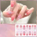 Dettaglio adesivi per unghie sfumati rosa modello CS-455 con glitter argento e fuochi - CS455