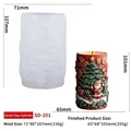 Christmas cylinder silicone candle mold with 3D Santa and tree relief patterns - Santa Claus Cylinder SD-201