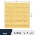 Panneau mural 3D auto-adhésif beige, carreau de mousse imperméable 70x77cm pour décor - Motif Brique Beige