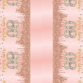 Roségoldene Tischdecke zum 80. Geburtstag mit Glitzerfransen und Happy Birthday Schrift - Rosa 80. Geburtstag Tischdecke