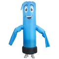 Blue inflatable tube man costume for adults with cartoon face and swaying arms - Smiling Dancer Blue / One Size