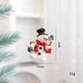 Christmas snowman hanging ornament with red scarf and blue gloves, size 8x5.5cm - Snowman - Gloves