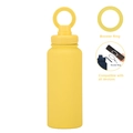 Bright yellow insulated water bottle with magnetic phone mount ring and durable matte finish - 1 L / Lemon Yellow