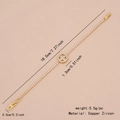 Elegant 18K gold plated clover bracelet with zircon crystals on a minimalist chain - Flower Round Style