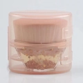 55 petal foundation brush with pink bristles and glitter filled handle in a case - Champagne Gold Liquid No. 55 Brush with Cover