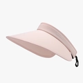 Pink ice silk open top sun hat with wide brim and adjustable strap for women - Adjustable / Pink