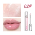Glossy mirror water lip glaze in shade 02 light pink with subtle shimmer effect - 02# Transparent Pearly Pink