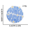 Detailopname van lichtblauwe Flower Power geborduurde patch met exacte afmetingen - Stijl 10# (Bloemenkracht Blauw)