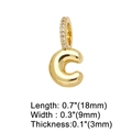 Vergoldeter Buchstabe C Herzanhänger, 18 mm lang, mit funkelnden Kristallen verziert - Gold - Buchstabe C