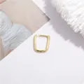 Polished gold rectangular U-shaped earring buckle with smooth mirror finish for DIY jewelry - 925 Silver / 11*15mm / Gold
