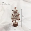 Handmade 20cm pink and white felt Christmas tree ornament with star topper on wooden base - Style 9-Grey Pink Layered Felt Tree (20cm)