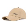 Khaki washed cotton baseball cap with embroidered THE Angle FASHION metal plaque - Adjustable / Khaki