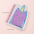 Taccuino in peluche gatto unicorno con pelliccia viola e glitter, 21x14cm - Gatto Stile 5
