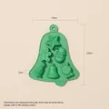 Green bell-shaped Christmas silicone cake mold with 6 cavities for holiday baking - YH1151 Bell Shape Christmas Mold / Green