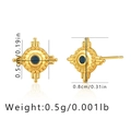 Dettaglio degli orecchini a perno in oro 18K con gemma blu e dimensioni del prodotto - Sole Blu (KE0534)