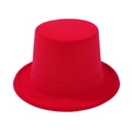 Professional solid red plastic top hat ideal for magic shows and festive parties - 58cm One Size / Red