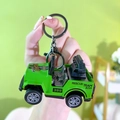 Miniature green alloy off-road rescue vehicle model keychain for kids and collectors - Jeep Car Keychain - Green Racing