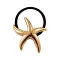 Minimalist elastic hair tie with a metallic golden starfish charm for elegant styling - Starfish (Simple Gold Alloy Starfish)