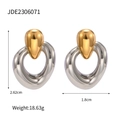 Polished 18k gold and silver two-tone teardrop earrings with irregular hoops - Teardrop Hoop Style (JDE2306071)