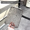 Smoky grey rectangular water ripple tray with handles 30cm size for home and kitchen - Smoky Gray - Medium - Silver Handle