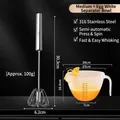 316 stainless steel semi-automatic whisk and 900ml measuring bowl set for baking - 316 Stainless Steel + Plastic / Medium Whisk + Egg White Separator Basin