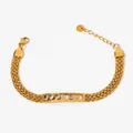 Bracciale dorato multifilo con chiusura regolabile e pietre scintillanti in zirconia cubica - Oro + Zirconi Bianchi (SBK346)