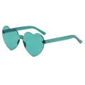 Translucent green heart-shaped rimless sunglasses for parties and summer festivals - Green