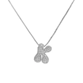 Silver letter K balloon pendant necklace with 18k zircon paving and box chain - Letter K / Silver