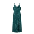 Elegante abito di paillettes verde smeraldo con scollo a cappuccio e spacco laterale - S / Verde Pavone