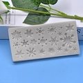Molde de silicona multi-copo de nieve para decoración de pasteles y bricolaje - Estilo Copo de Nieve de 18 Cavidades / Gris claro