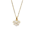 Handmade gold wire-wrapped heart-shaped white crystal pendant necklace with fine chain - With Chain / Clear Quartz