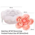 3D Lotusblume Silikonform mit fertigem rosa Blütenmodell für DIY Bastelprojekte - Lotus D ZW-322