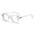 Polygon transparent geometric sunglasses with durable metal hinges and clear frames - Polygon Blue Light Blocking Glasses / Transparent Frame Clear Lens