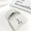 Silver hammered metal hair clip with irregular wavy texture on display card - 8# Silver Hair Hook
