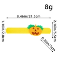 Halloween pumpkin slap bracelet made of yellow felt with dimensional size markings - Orange Pumpkin