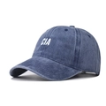 Berretto da baseball in cotone lavato blu scuro con ricamo bianco di lettere CIA - Regolabile / Blu navy