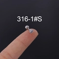 Piercing orecchio a cuore in acciaio inossidabile 16G argento con zircone e vite - Forma a cuore (1#) / Argento