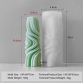 Stampo in silicone a cilindro con strisce a spirale per candele e resina fatta a mano - Stampo Cilindro a Onde J-1180