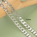 Επίπεδη ασημένια αλυσίδα Cuban 6,6mm με σχέδιο 3:1 και λαμπερό μεταλλικό φινίρισμα - Πλάτος 6.6mm / 1m / Ασημί