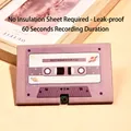 Purple cassette-style recordable greeting card with starry patterns and warm gift lighting - 60s Recording - Grey