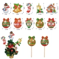 DIY Weihnachten Diamant Malerei Gartenstecker Set mit 10 festlichen Dekorationen - ZSB-5 (Weihnachtsglocken & Socken)