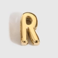 Retro golden bubble letter R pendant bead for DIY personalized jewelry making accessories - Letter R / Gold
