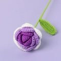 Handmade crochet rose flower in purple and white yarn for Valentine gift - Gradient Purple Rose Bouquet