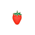 Creative red enamel strawberry brooch with gold metal accents and green leaves pin - Strawberry